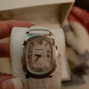 Versace watch white leather band